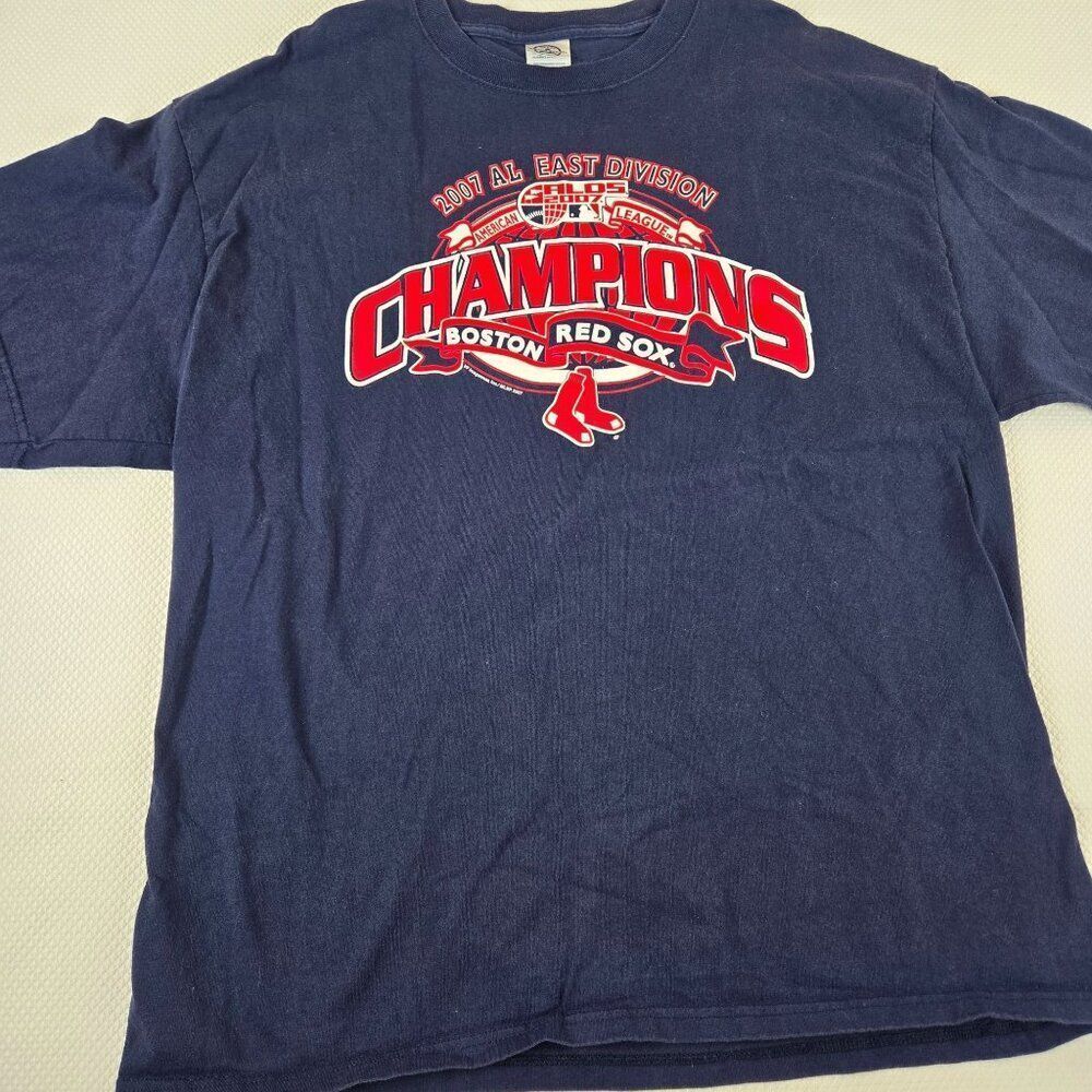 2007 AL East Champions Boston Red Sox Navy Blue T-Shirt Mens XL